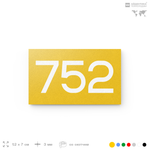 Номер на дверь 752, табличка на дверь для офиса, квартиры, кабинета, аудитории, склада, желтая 120х70 мм, Айдентика Технолоджи