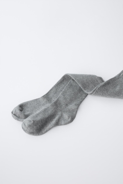 ZARA НАБОР ИЗ ДВУХ ОДНОТОННЫХ КОЛГОТОК, СЕРЫЙ МЕЛАНЖ