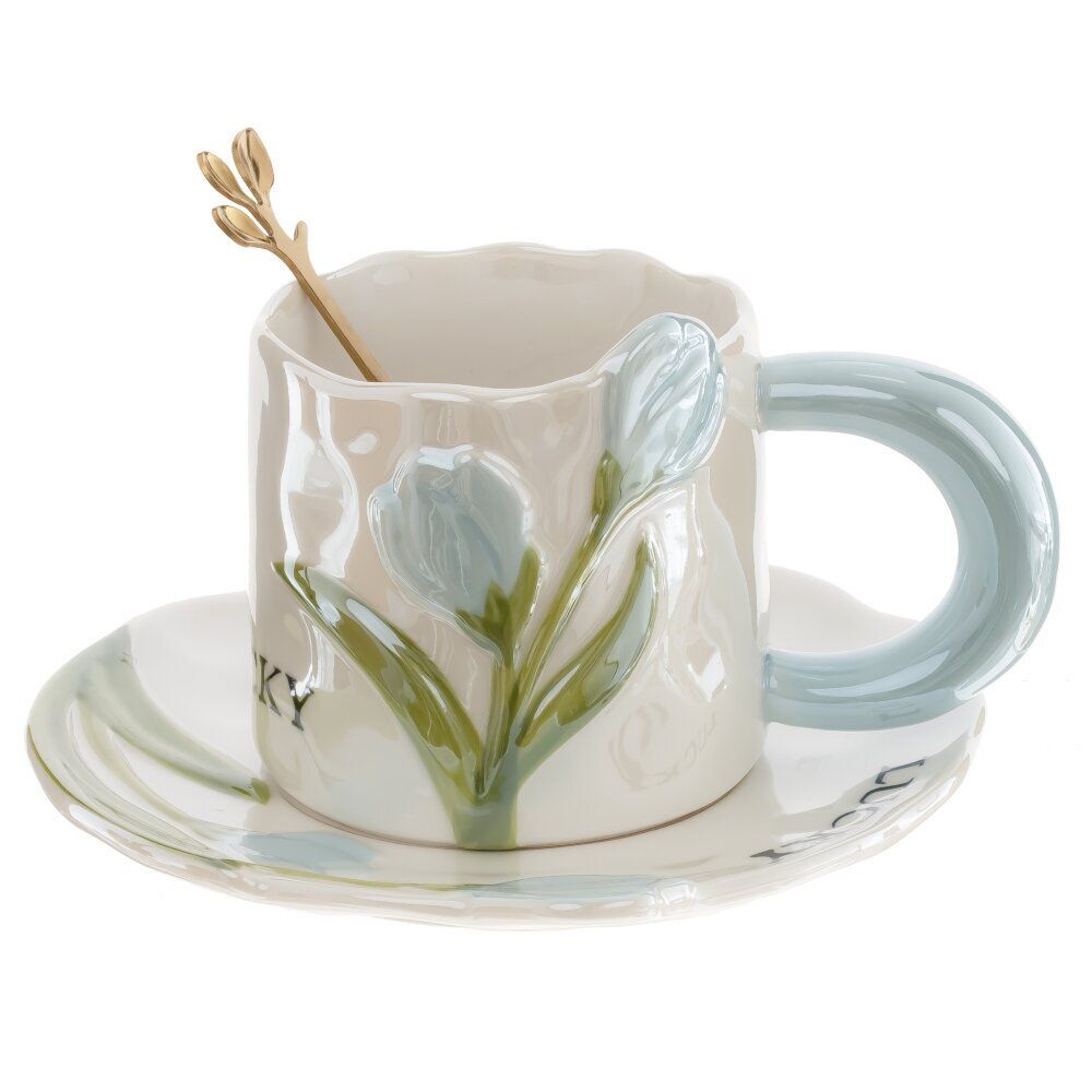 GAEM Чашка с блюдцем и ложкой, 240 мл, L15 W15 H7,5 см, 4в.