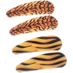 Зажимы для волос 4шт «Collection School», тигровый принт, 5,2*1,7см