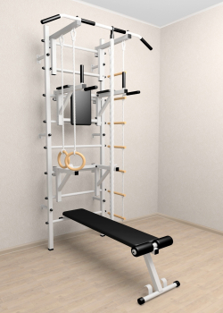 Шведская стенка Sv Sport усиленная 608 (Турник стандарт/Брусья/Стойка/Скамья/Канат/Кольца/Лестница)