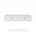 Подвесной туалетный столик консоль Royal 5310 эко (Белый-р.золото)