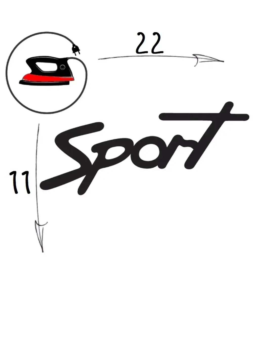 Термотрансфер "Sport", наклейка на одежду, 22х11
