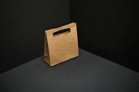 Пакет крафт с вырубной ручкой 16х15х6 (в*ш*г)