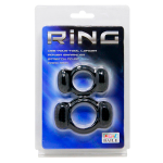 Набор из 2 эрекционных колец 3,7х6,2см и 4,5х7см с щеточками для наружной стимуляции Baile Ring BI-210171