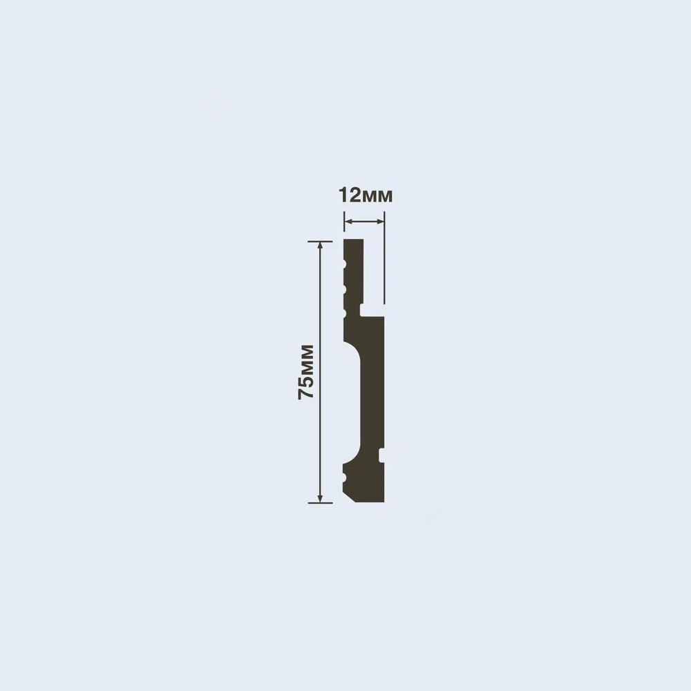 Плинтус напольный Hi WOOD B75V1L с полосой (75*12*2000мм)