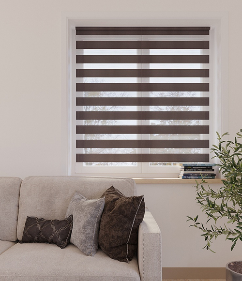 Рулонные шторы День-Ночь Коричневый