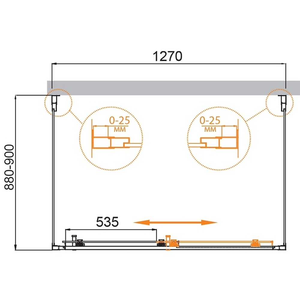 Душевой уголок Cezares Molveno 130x90 MOLVENO-AH-12-130/90-P-Cr профиль Хром стекло рифленое