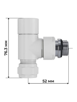 Набор термостатический для радиатора угловой 1/2 Design PRO 15мм М30х1.5 Белый Royal Termo