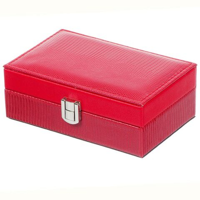 Шкатулка для украшений, искусственная кожа, 6х10х5.5 см, красн, Y4-5145