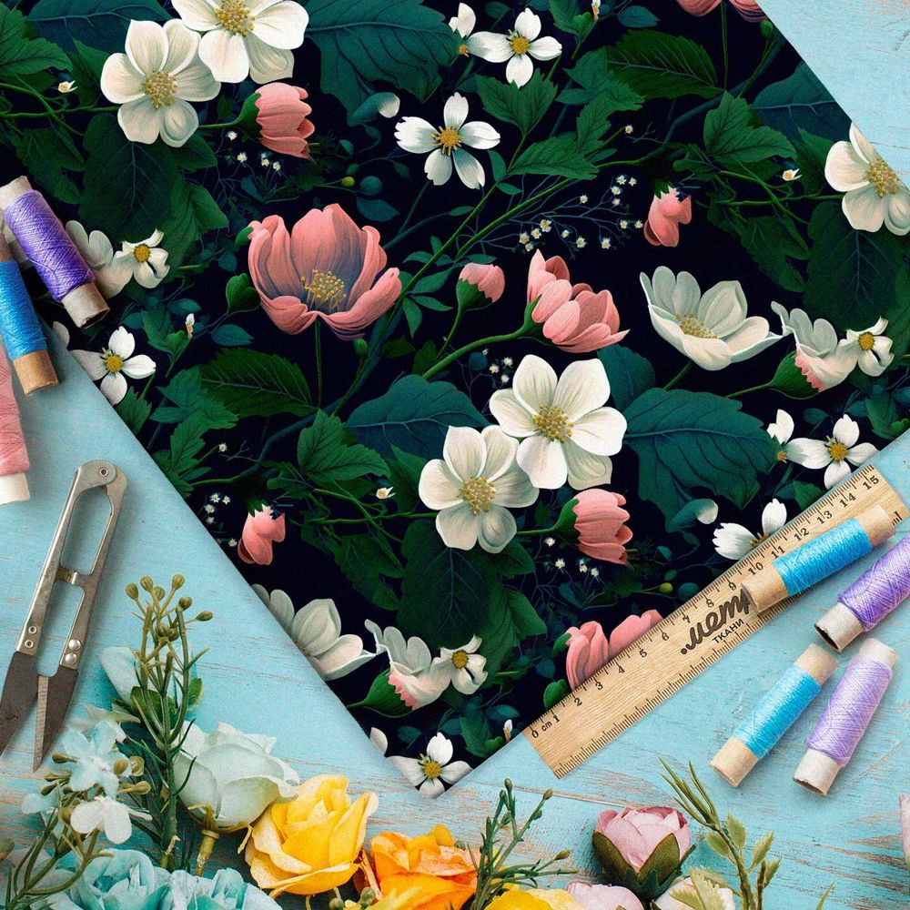 Ткань премиум шифон живописный свет