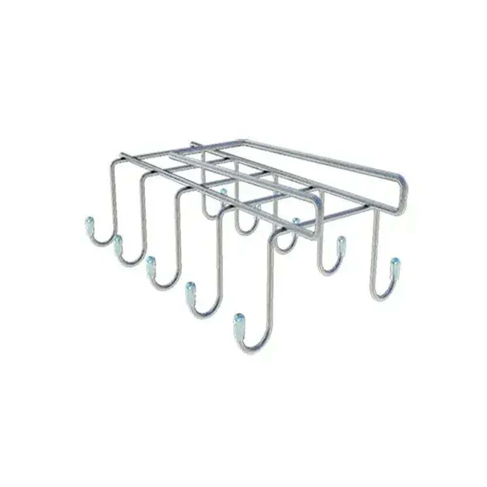 Держатель для чашек подвесной на 10 предметов (сервизный) , краш. хром зеркальный (Арт. тн