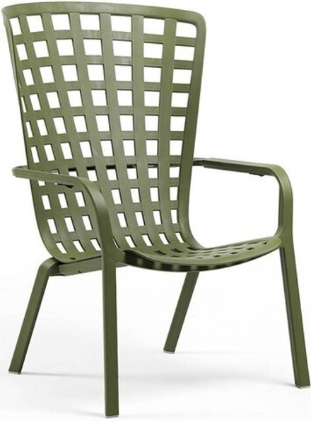 Лаунж-кресло пластиковое с подушкой Nardi Folio, агава, розовый