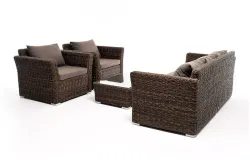 "Капучино" лаунж-зона из искусственного ротанга (гиацинт), цвет коричневый