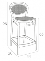 Стул пластиковый полубарный Siesta Contract Marcel Bar 65, белый