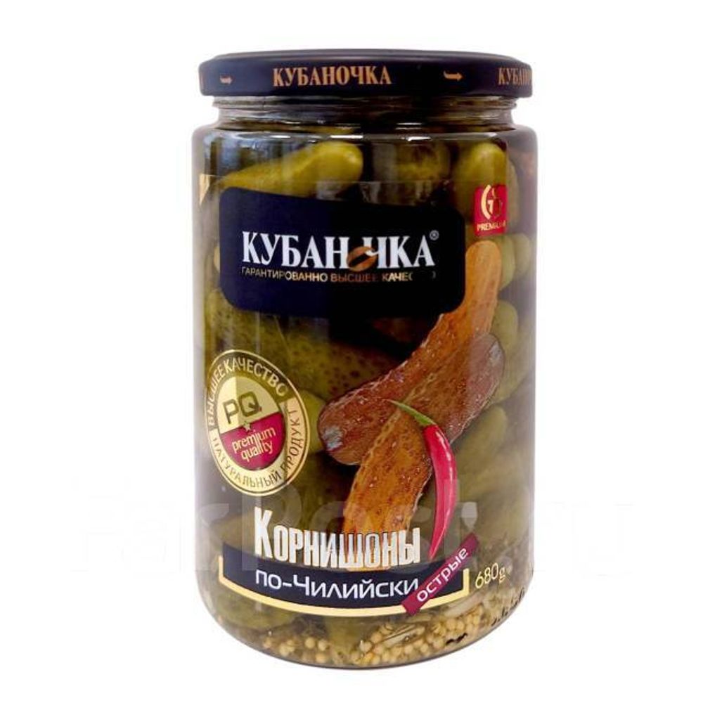 Огурцы, Кубаночка, корнишоны по-чилийски, 680 г