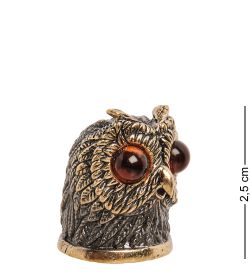 AM- 700 Наперсток «Сова» (латунь, янтарь)