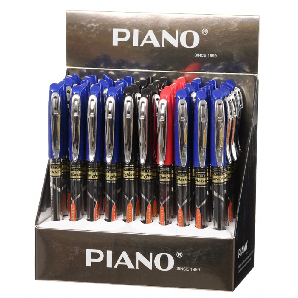 Ручка шариковая, масляная, Piano, 3 цвета чернил, серия "Horizon", прозрачный корпус, 50 шт