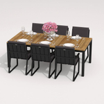 Обеденная группа Ideal Patio ТЕЛЛА  АЛЬБА  каркас карбон, стол тик 220, ткань антрацит