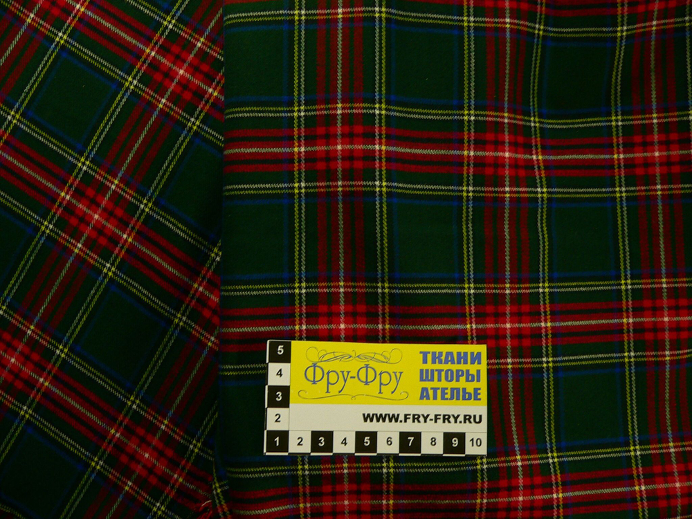 Ткань Шотландка зеленая арт. 326527