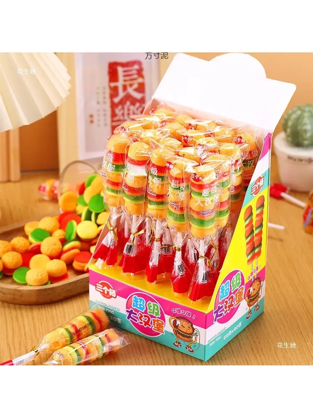 Жевательный мармелад Бургеры на палочке 22 г * 20 шт