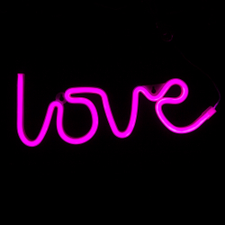 Световая надпись "Love" розовая 13х35 см
