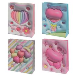 GAEM Пакет подарочный M (бумага 210г/м2, блок микс 12шт), L26 W10 H32 см, 4в.