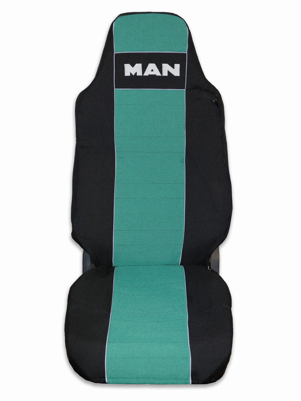 Чехлы MAN TGA (полиэфир, черный, зеленая вставка)