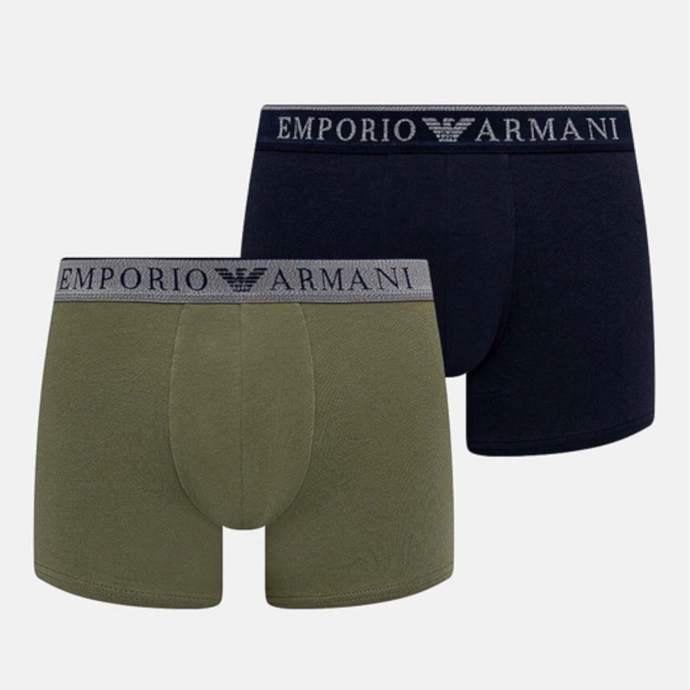 Набор мужских трусов хипсов 2в1 (темно-синий, олива) Emporio Armani 111769_4F720 75836