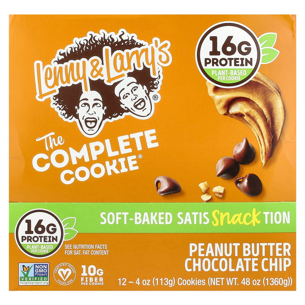 Lenny & Larry's, The COMPLETE Cookie, арахисовая паста с шоколадной крошкой, 12 видов печенья, 113 г (4 унции)