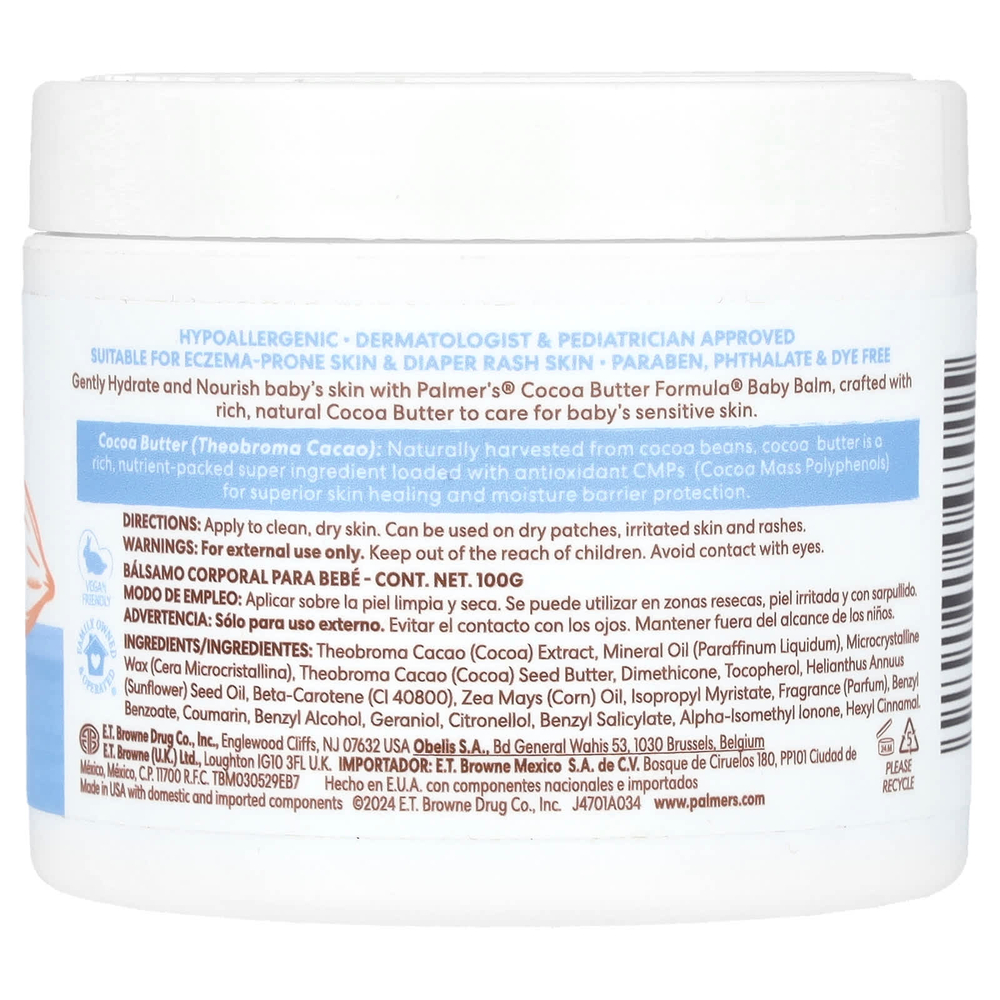 Palmer's, Baby, Cocoa Butter Formula® с витамином E, детский бальзам с какао-маслом, 100 г (3,5 унции)