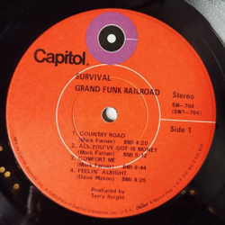 Винтажная виниловая пластинка LP Grand Funk Railroad Survival (USA 1971)