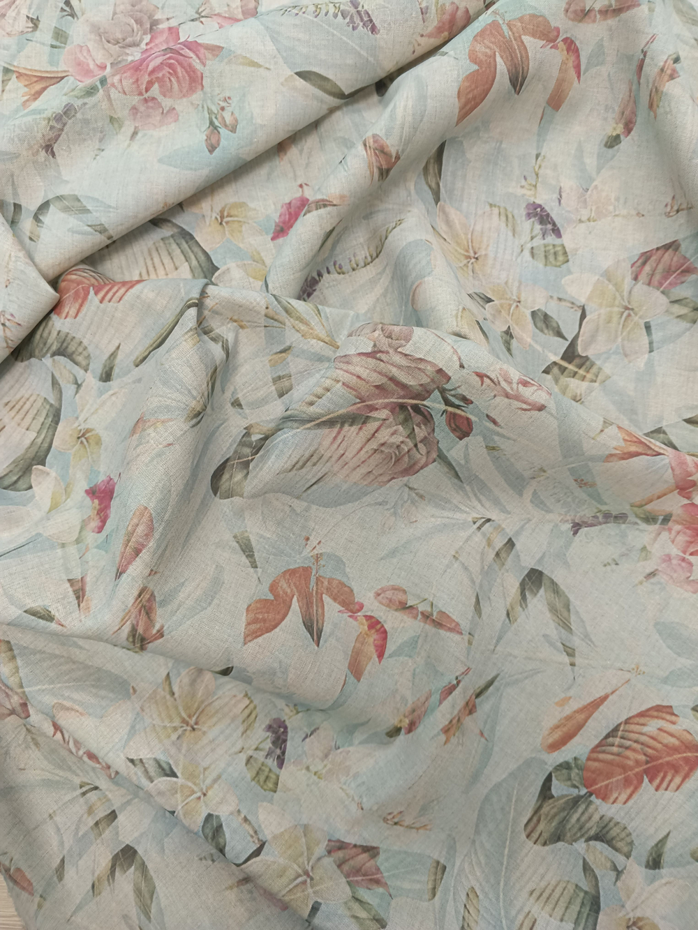 3м. Ткань для шитья полулен "Тропикана" хлопколён для шитья, ширина 150см на отрез, плотность 125, Лен 49%, Хлопок 51%, Беларусь