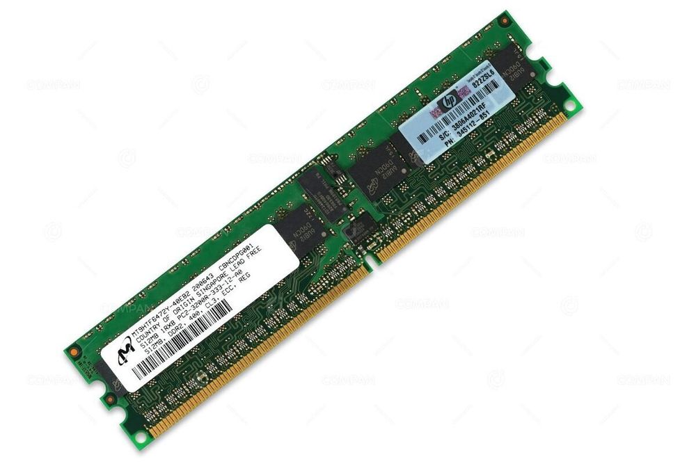 Оперативная память HP 1GB REG PC3200 2X512 option kit 376626-B21