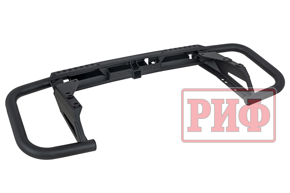 Бампер задний силовой/защита штатного бампера РИФ Toyota Land Cruiser 200 2007-2015 c квадратом под фаркоп, стандарт
