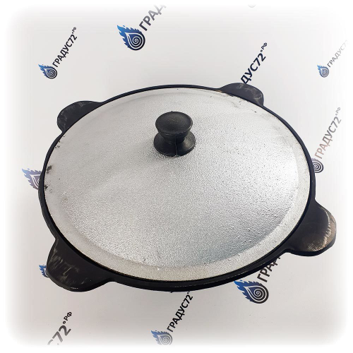 Казан Узбекский чугунный 4,5 литров с плоским дном и крышкой (г.Наманган)