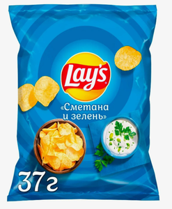 ЧИПСЫ LAYS СМЕТАНА И ЗЕЛЕНЬ 37ГР
