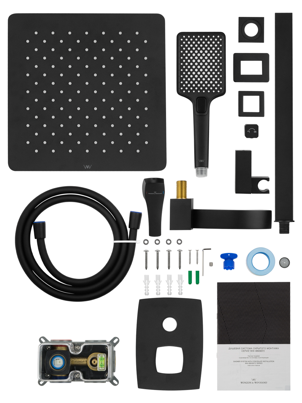 Душевая система встраиваемая WONZON & WOGHAND FLEX, Черный матовый (WW-88939072-MB)