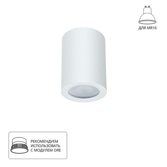 A1468PL-1WH Светильник потолочный накладной TINO для MR16 Ø65x88мм белый IP44