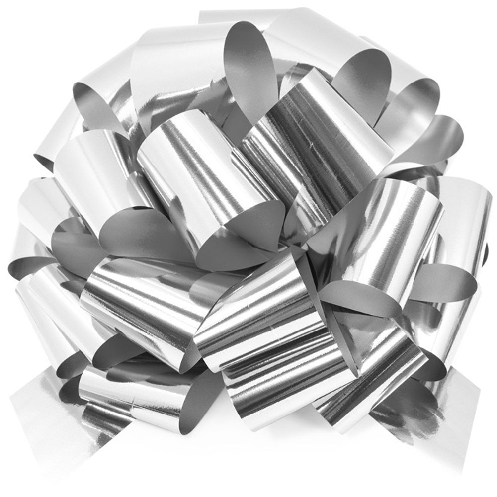 Бант-шар Металлик серебро, размер 36 см #661020