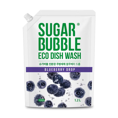 Эко-средство для мытья посуды SugarBubble с ароматом голубики 1200 мл, мягкая упаковка