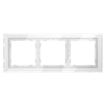 Рамка стеклянная VOLTUM S70 на 3 поста, (белый, стекло)