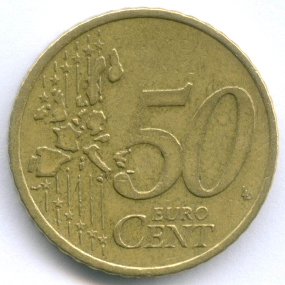 50 евроцентов 2002 год. Ирландия. Регулярный выпуск. Тип 1. Нордик VF