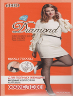 Теплые Колготки большой размер 7, черные, эффект вторая кожа, 56–62