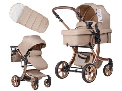 Детская коляска-трансформер Aimile Original Gold кремовый