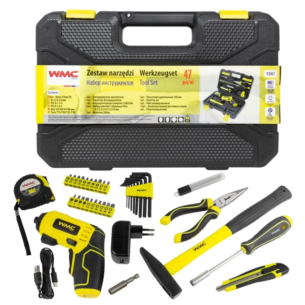 Набор инструментов 47 предметов WMC TOOLS 1047 WMC TOOLS WMC-1047