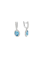 Серьги классические из серебра с фианитом