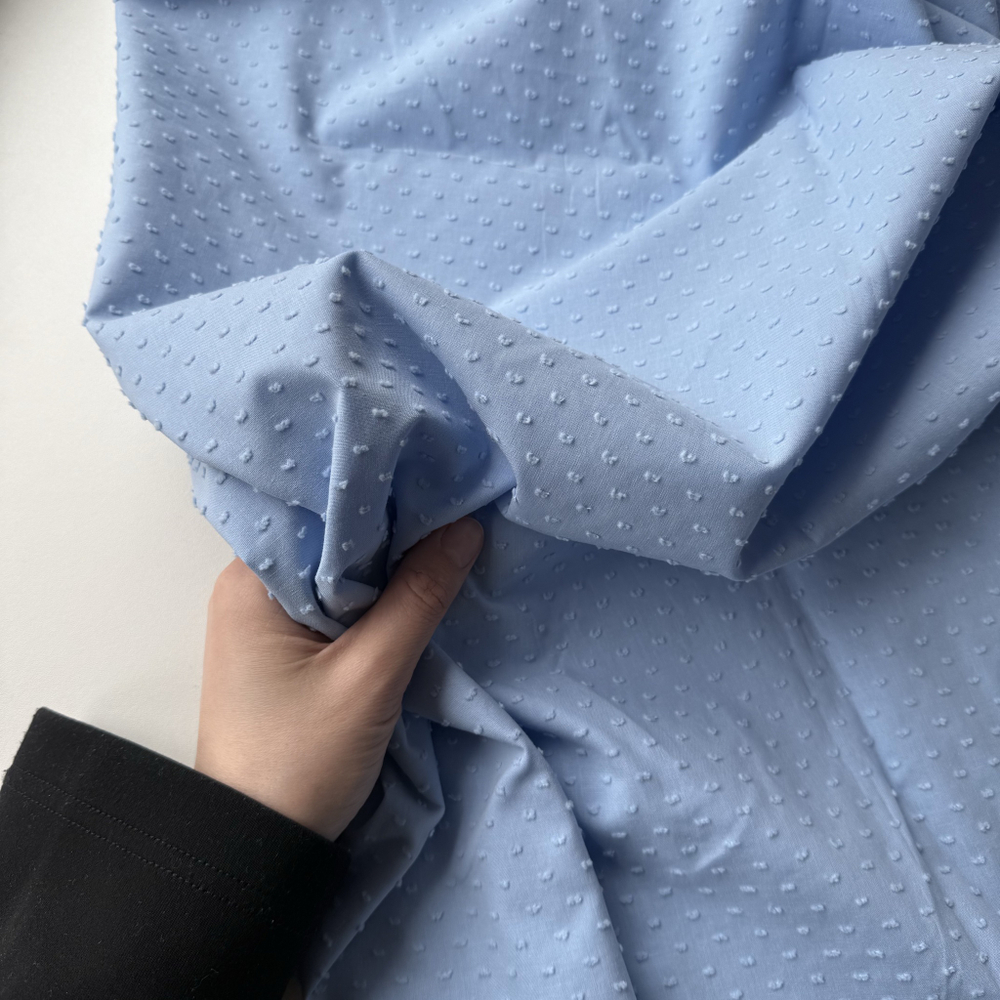 хлопок с мушкой Голубой