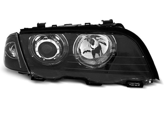 Передние фары Angel Eyes для BMW 3 E46 Limousine / Touring (98-01) Black