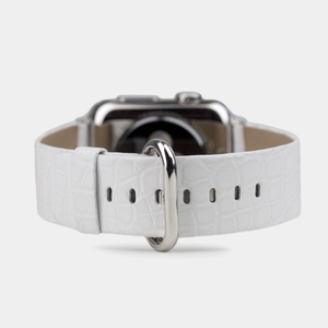 Ремешок для Apple Watch 42/44mm Classic из кожи аллигатора белого цвета